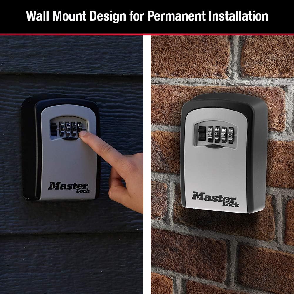 Master Lock Wall Mount Key Lock Box, 5 Key Capacity, 5401D
