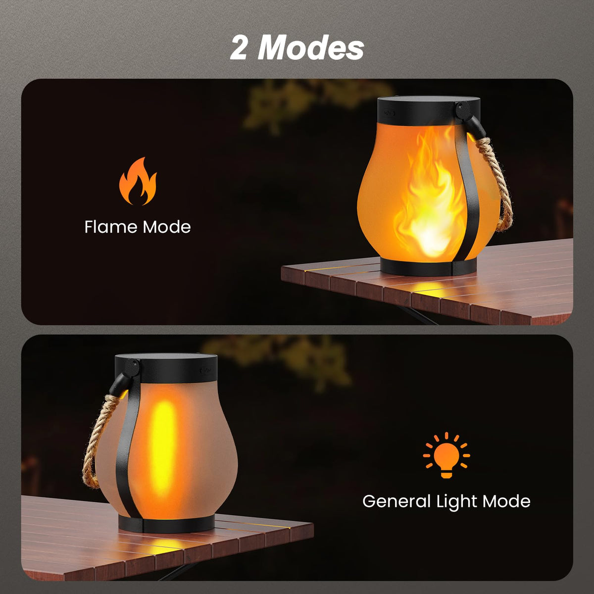 Hompavo Gen2 Solar Flame Lanterns (2 Pack)