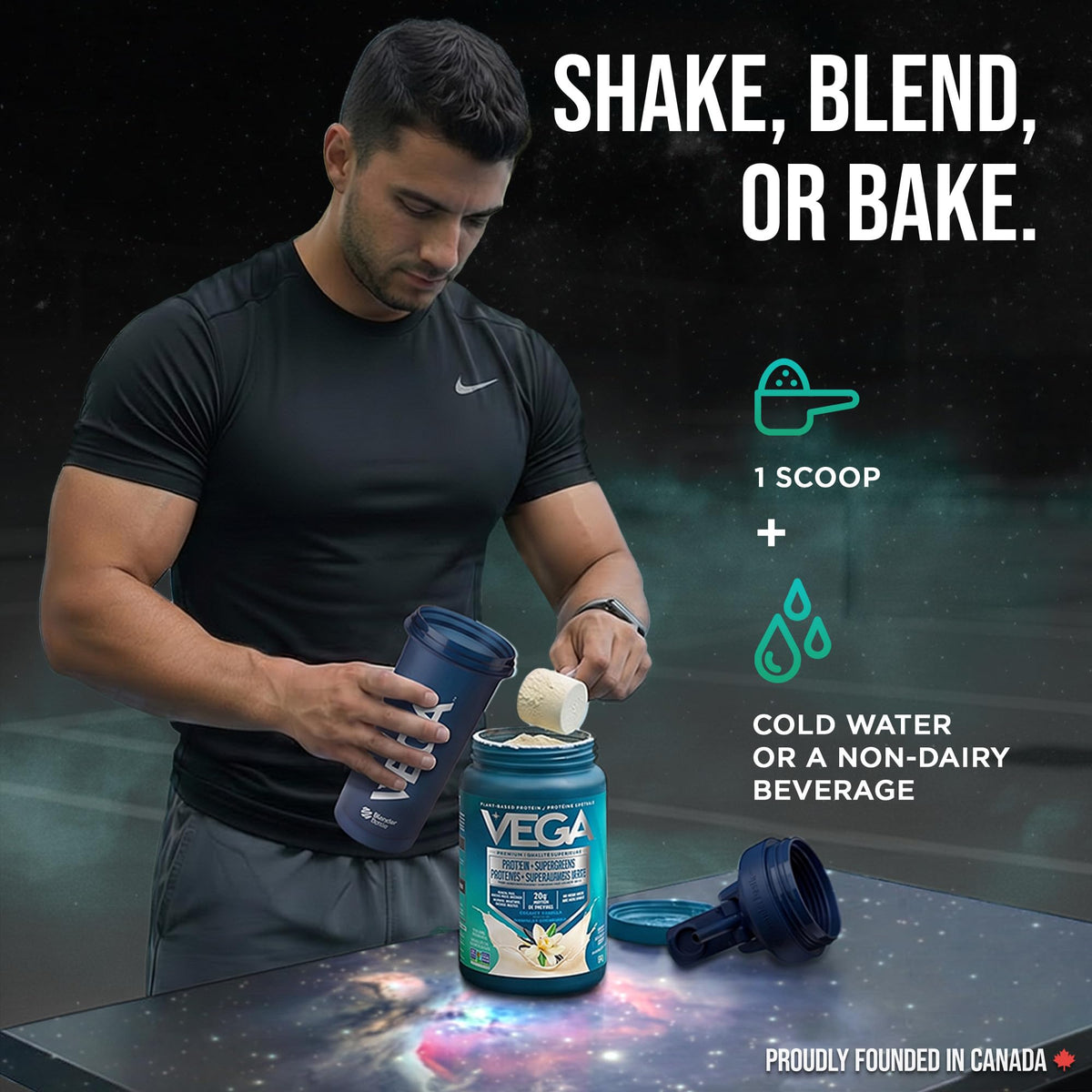 Vega Protein + Supergreens Plant-Based Protein, Vanilla, 614 g