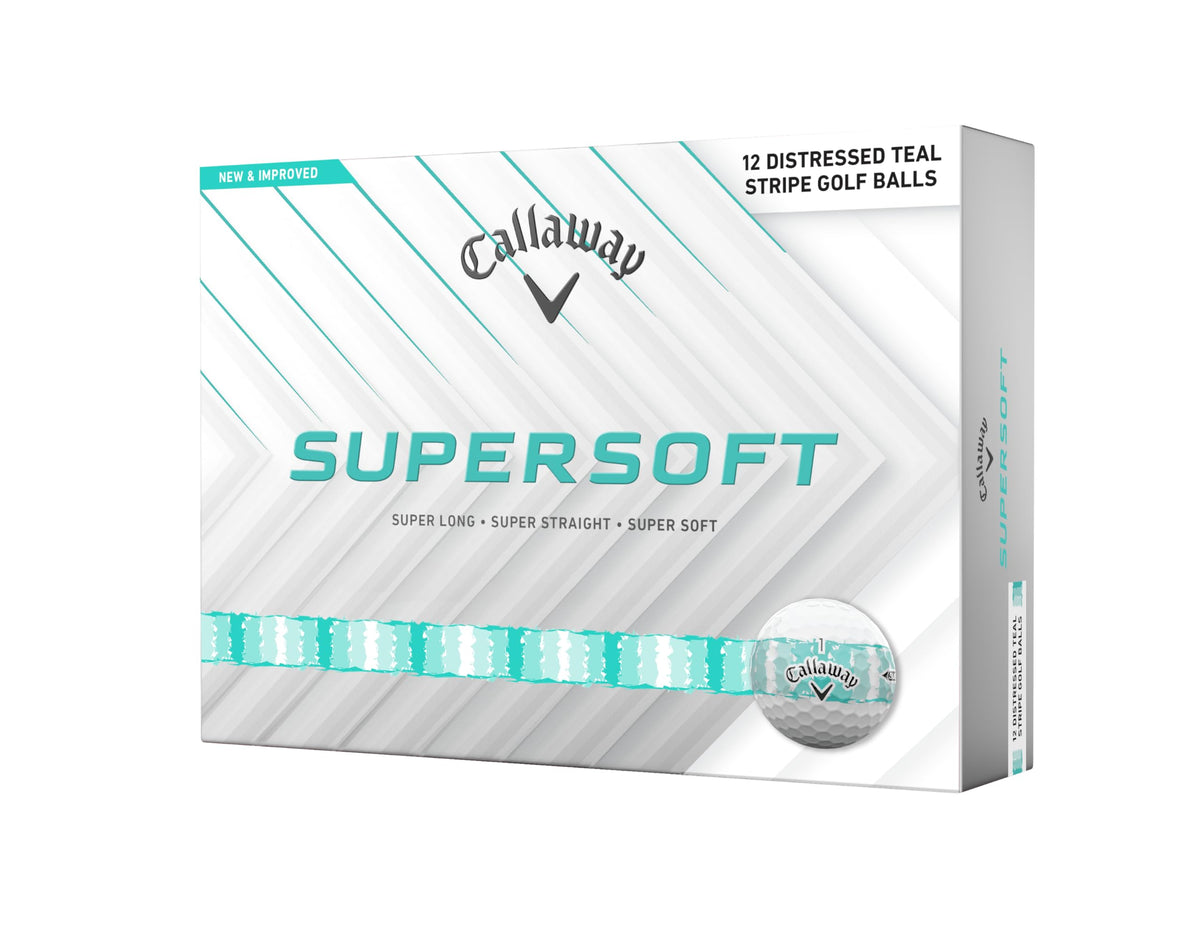 Callaway Supersoft Golf Balls, 2025, Distressed Stripe Teal