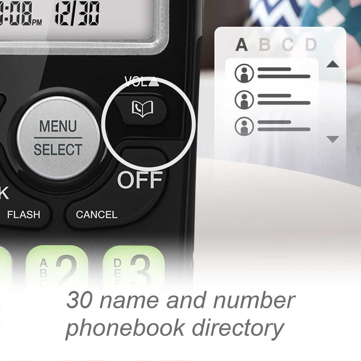 VTech VG104-11 DECT 6.0 Cordless Phone with Answering Machine, Black
