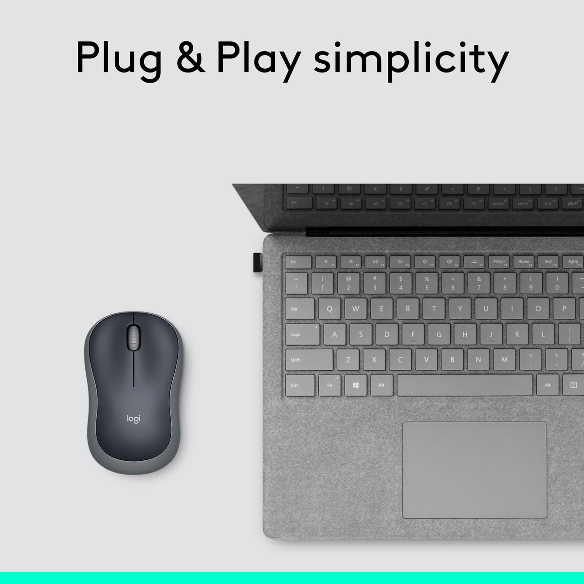 Logitech M185 Wireless Mouse, Swift Grey