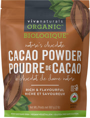 Viva Naturals Organic Cacao Powder, Unsweetened, 907 g