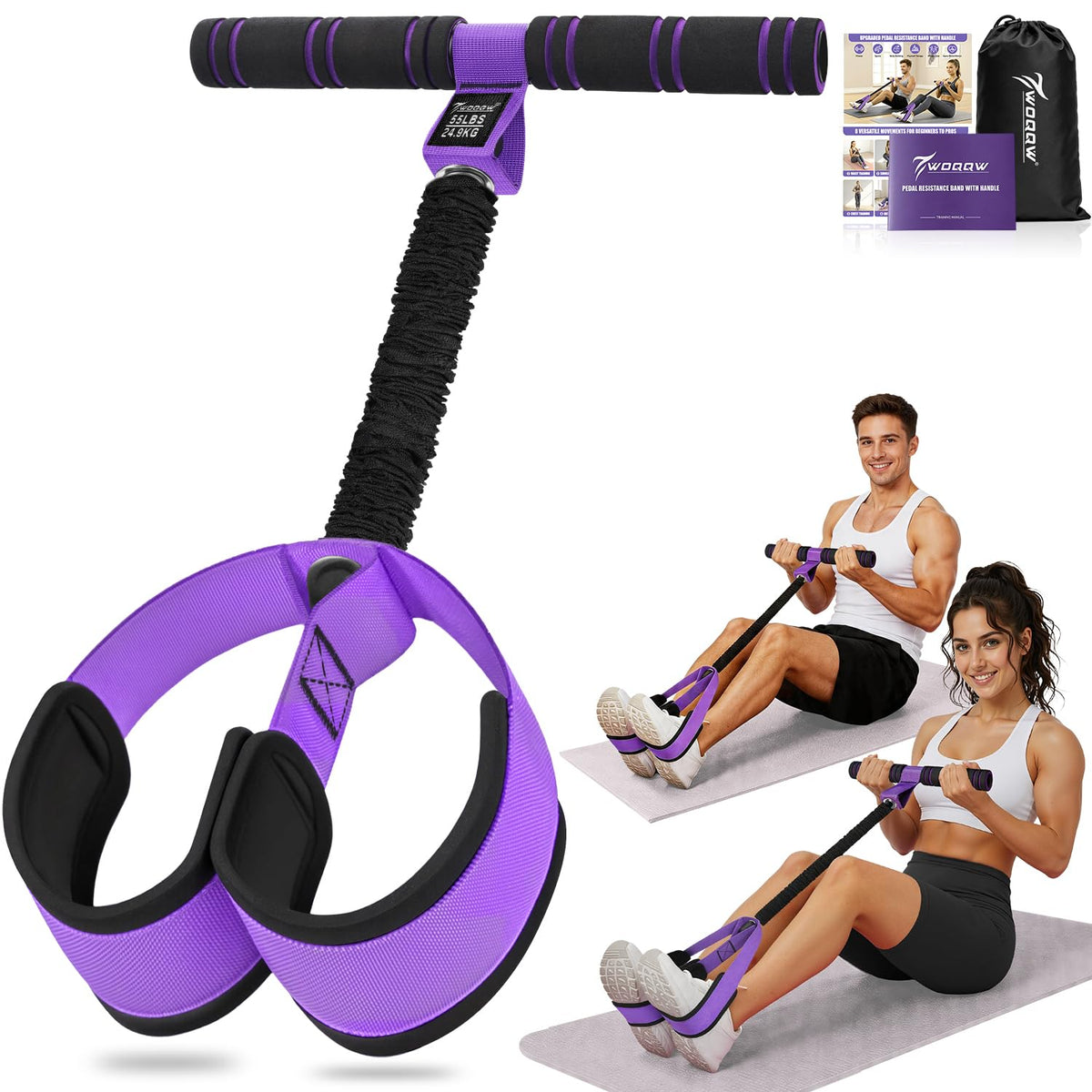 Pedal Resistance Band with Handles