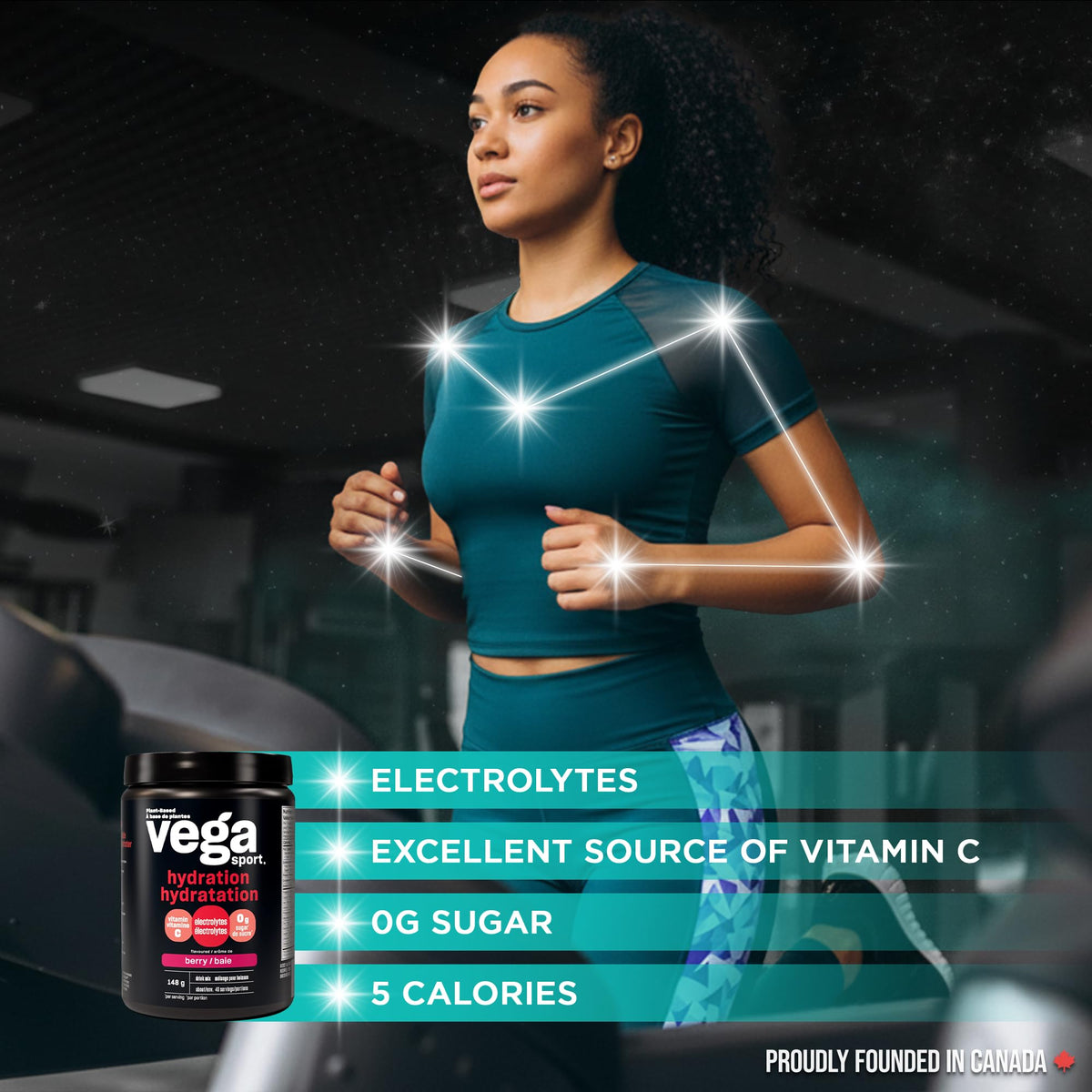 Vega Sport Electrolyte Powder, Sugar-Free Berry, 40 Servings, 148 g