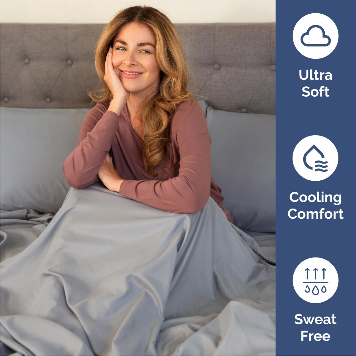 CGK Unlimited Brushed Microfibre Sheet Set, Queen, Steel Blue