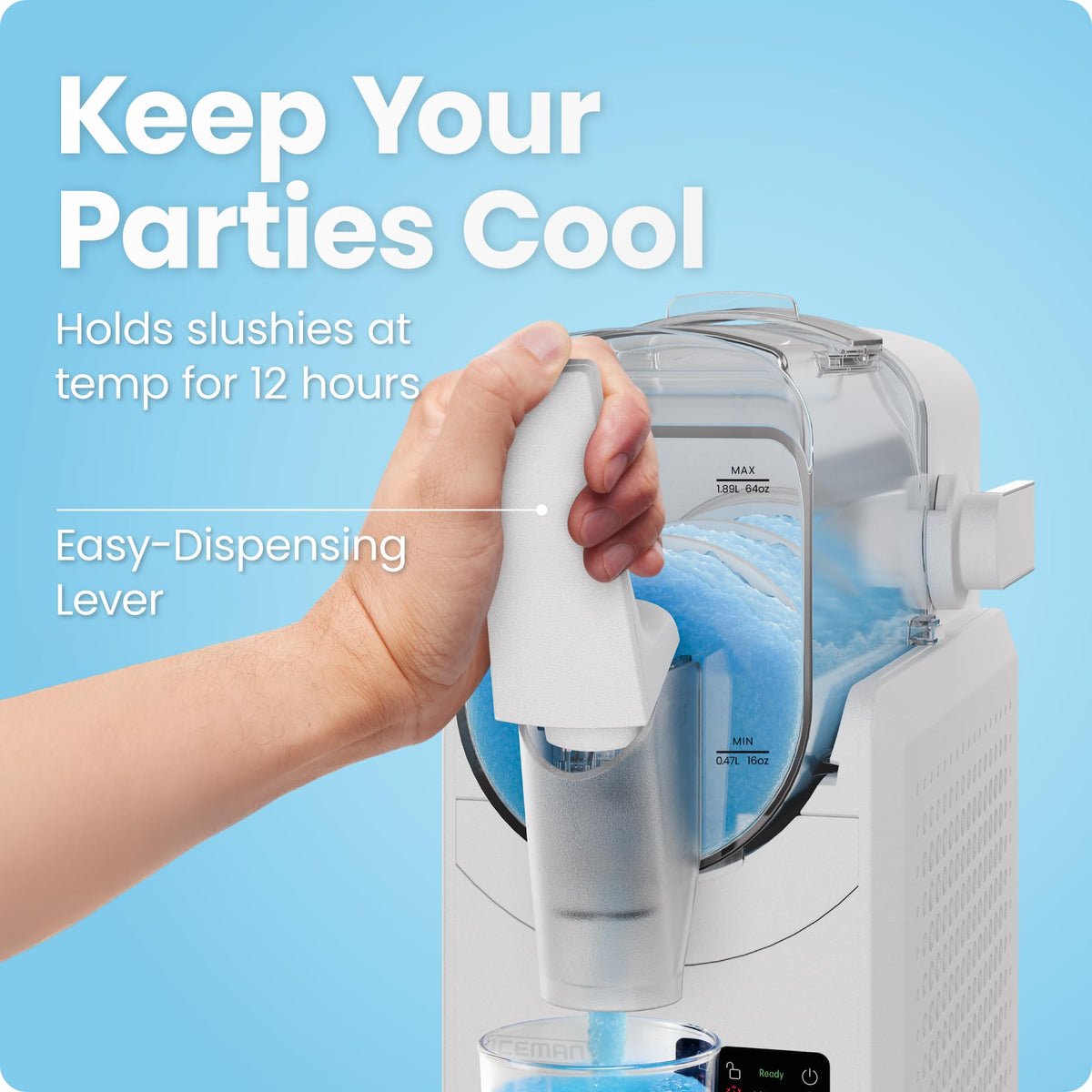 Iceman by Chefman Slush-Ease MAX Slushie Machine, 90 oz, White