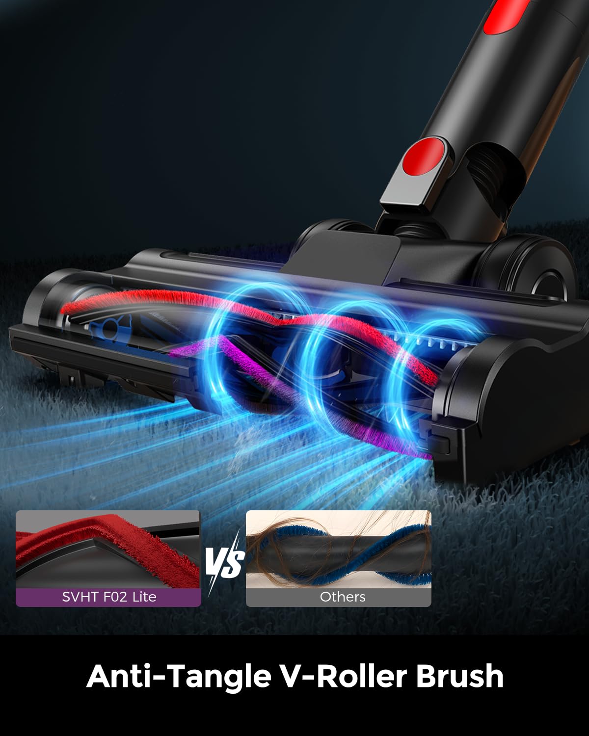 Cordless Stick Vacuum Cleaner with LED Light, 1.6 L Dust Cup