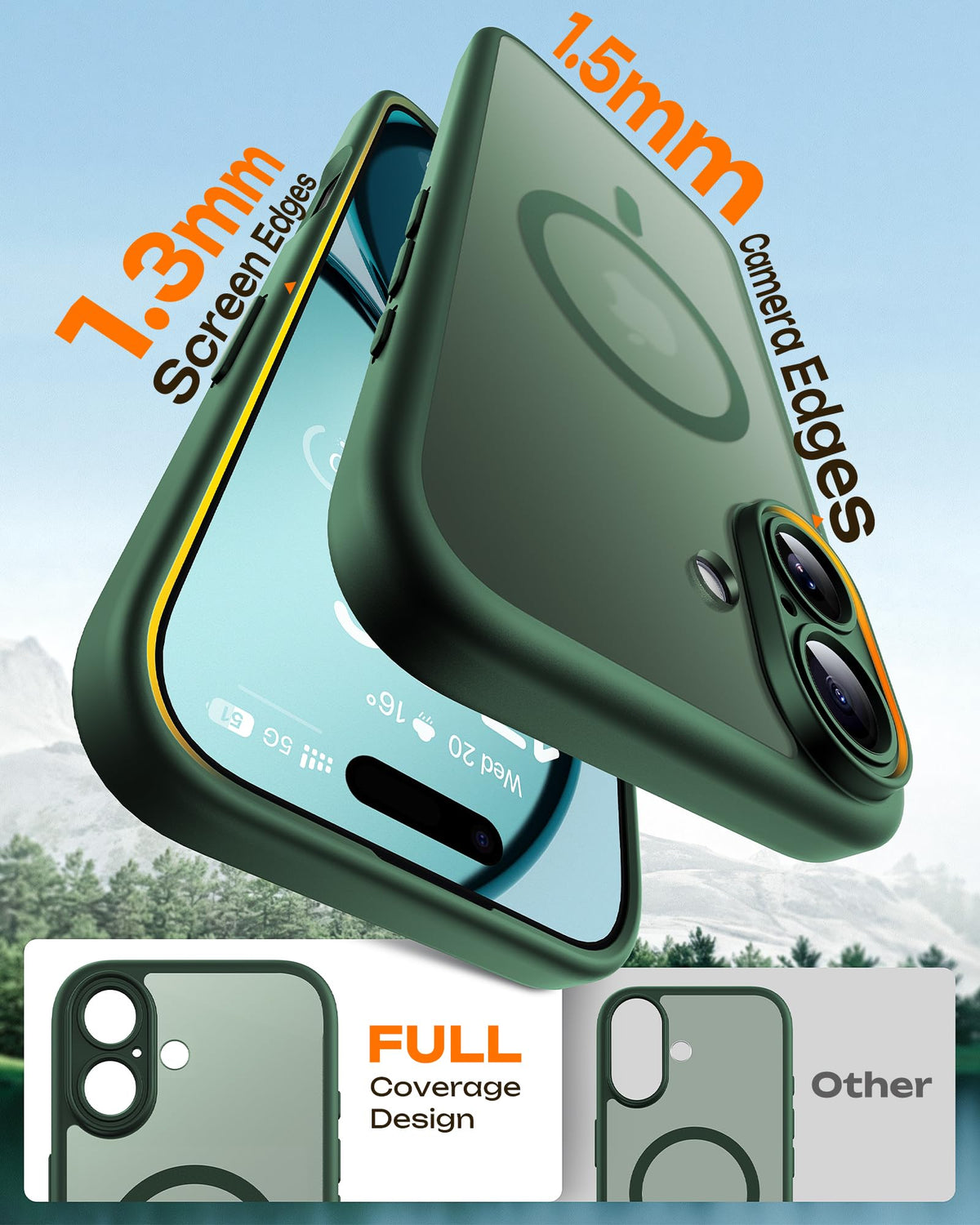 TOCOL Magnetic Case for iPhone 17, MagSafe, 6.3 inch, Alpine Green