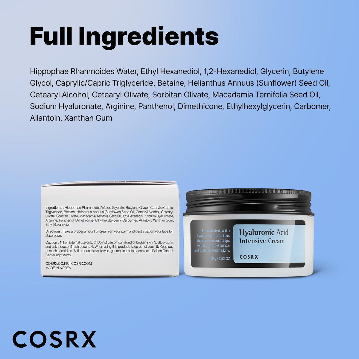 Cosrx Hyaluronic Acid Intensive Cream, 100 g