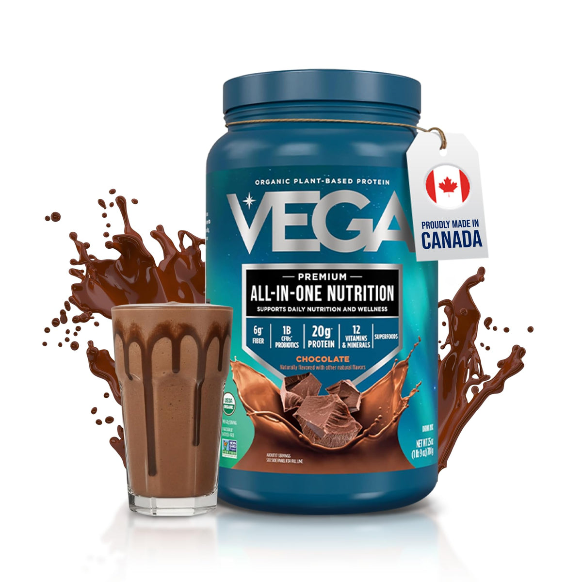 Vega Premium All-in-One Protein Powder, Chocolate, 876 g