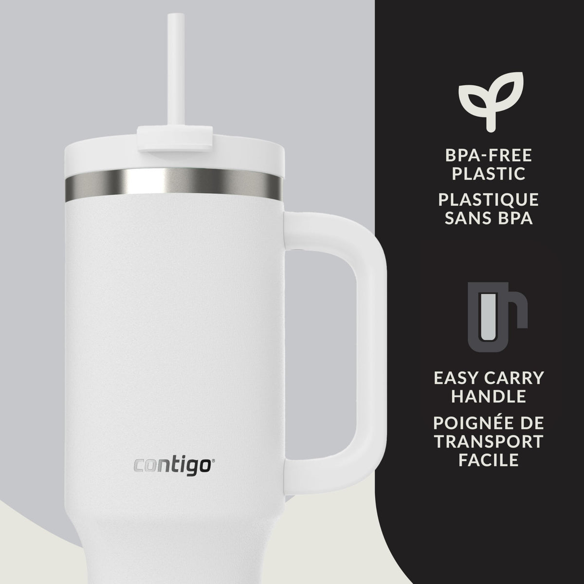 Contigo Streeterville Insulated Tumbler with Straw, 40oz, Salt