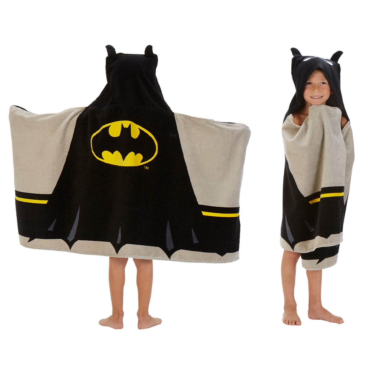 Franco Batman Kids Hooded Towel Wrap, 24 x 50 In