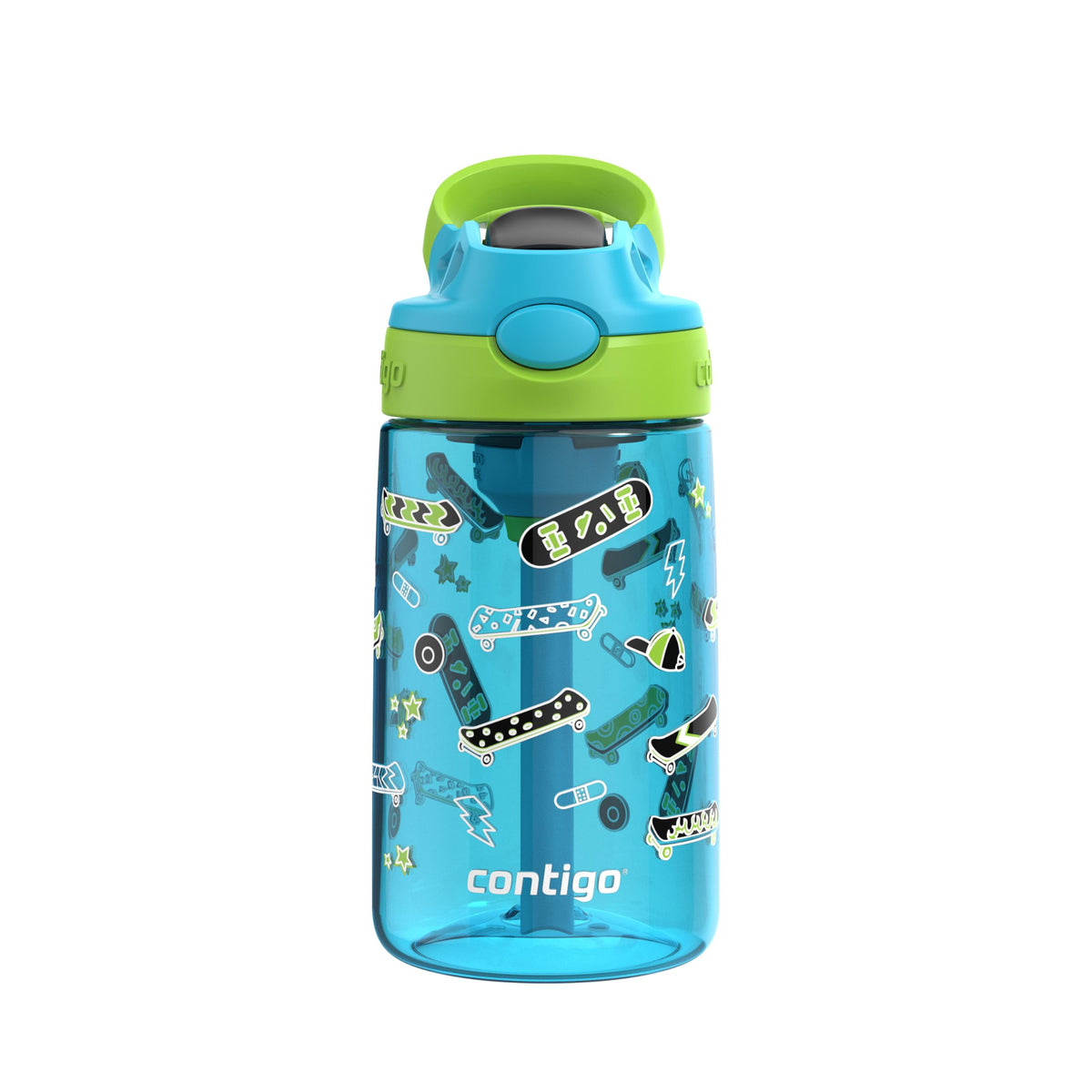 Contigo Kids Aubrey Water Bottle, 14 oz, Blue Raspberry Lime