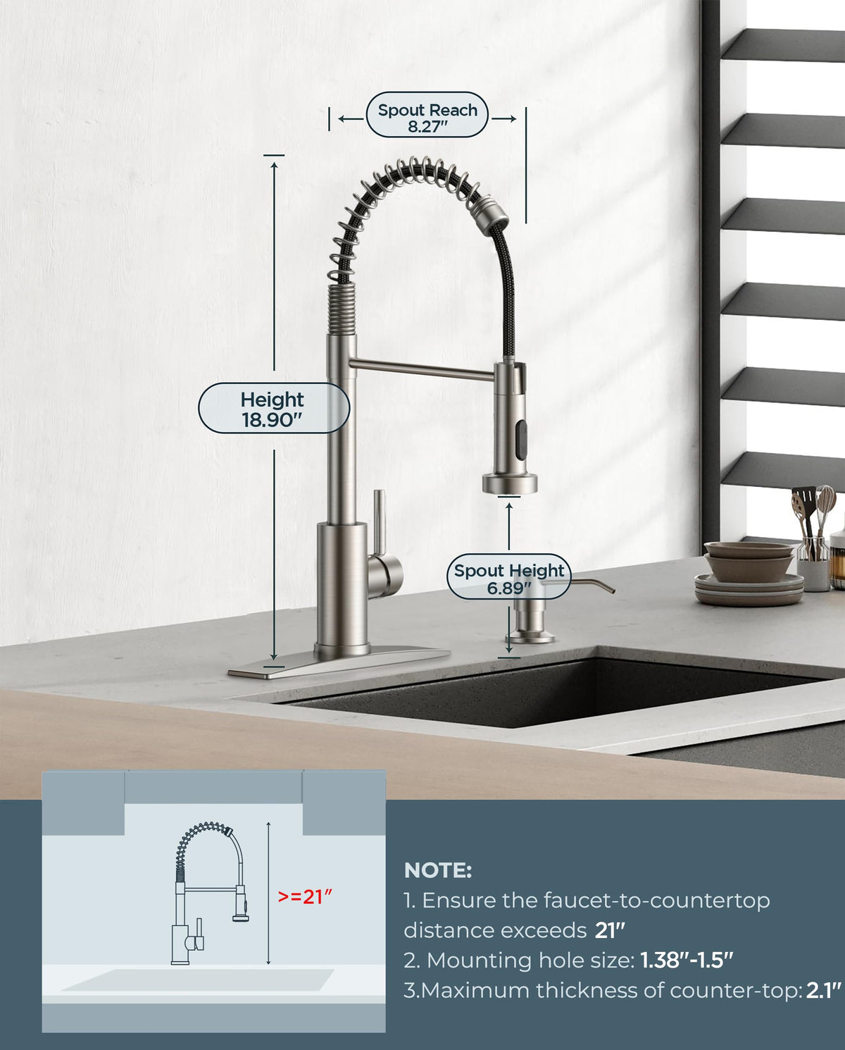 FORIOUS Kitchen Faucets