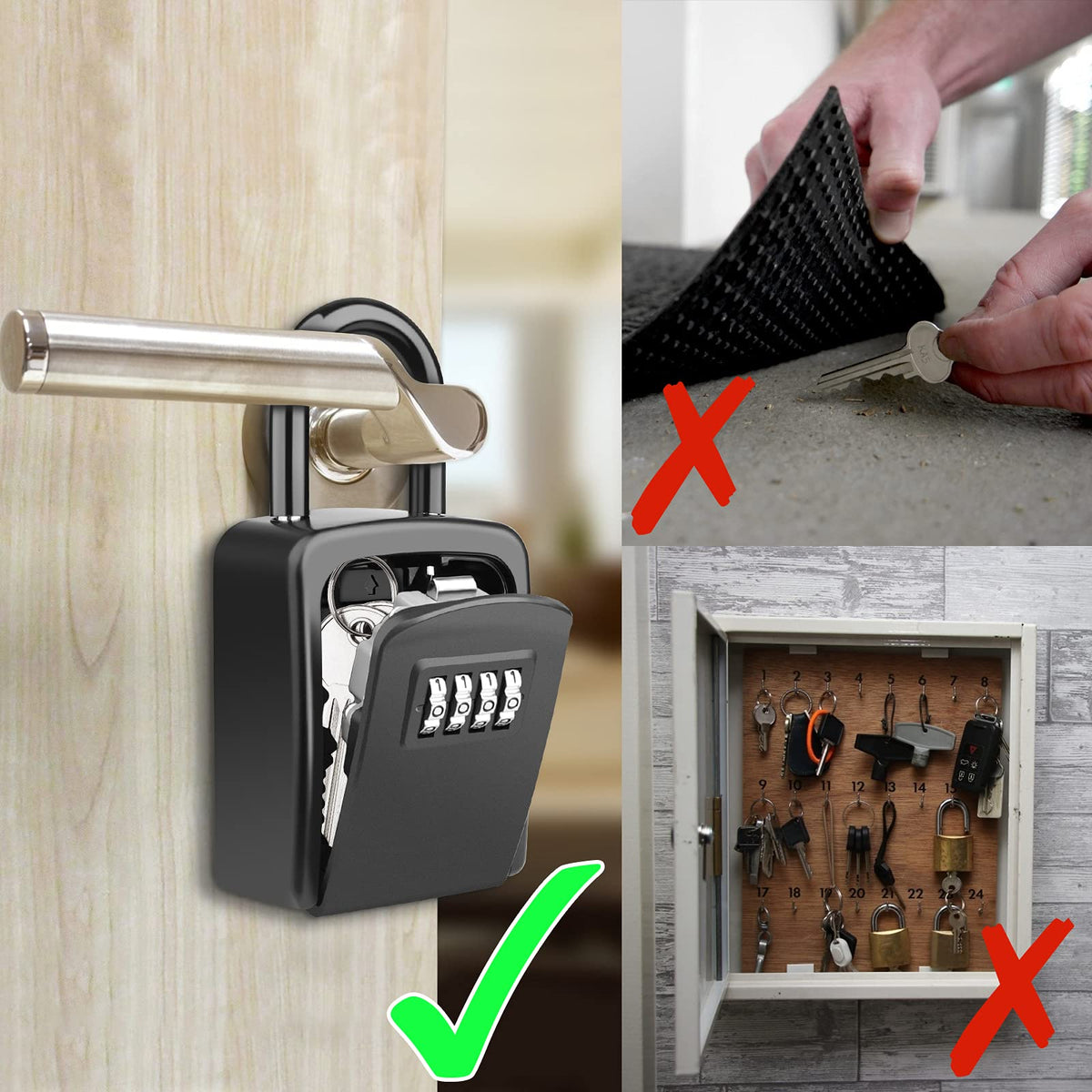 Diyife Portable Outdoor Key Lock Box with Removable Shackle
