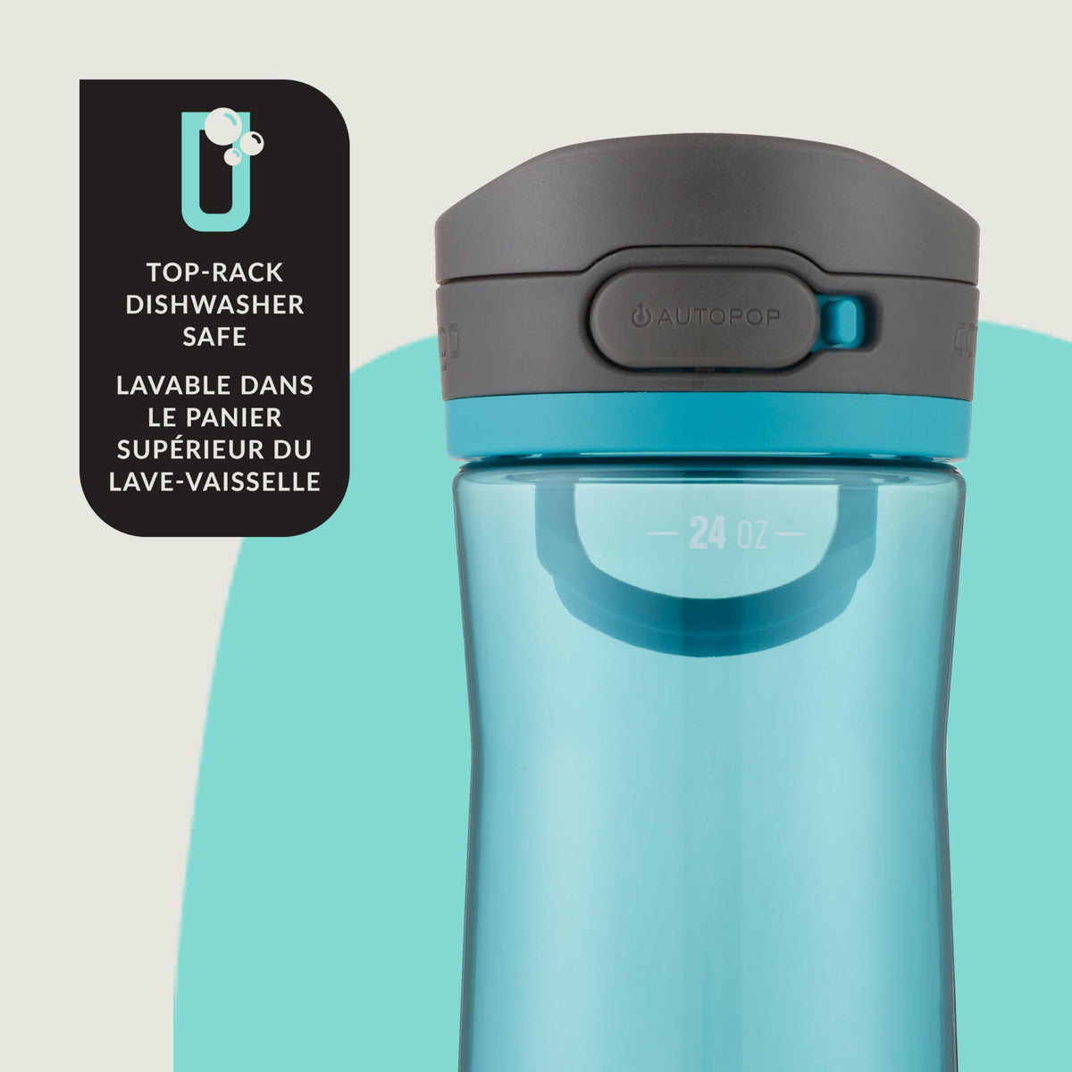 Contigo Jackson 2.0 Tritan Bottle, Autopop Lid, 24oz, Juniper