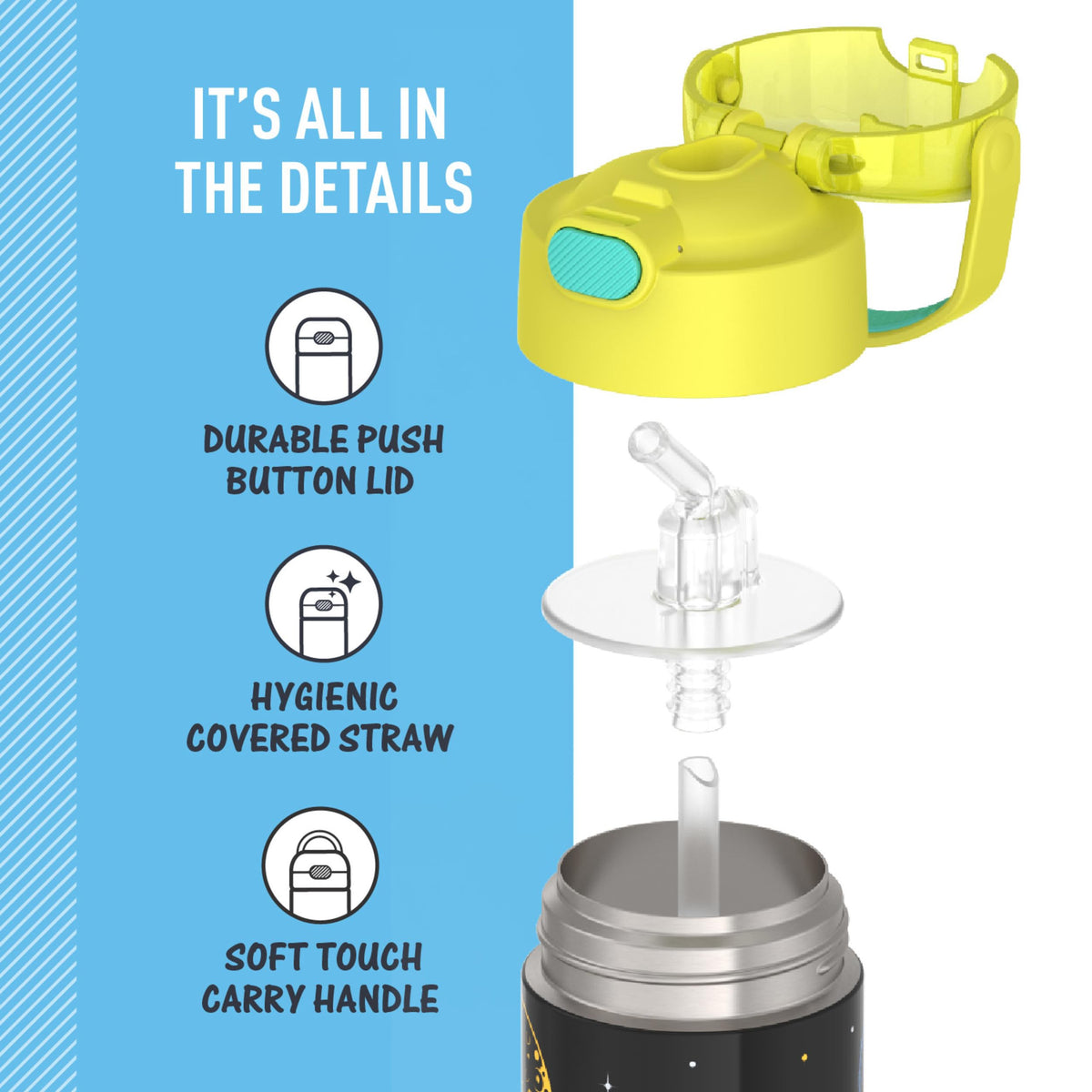 Thermos Funtainer Water Bottle with Straw, 14oz, Out of This World