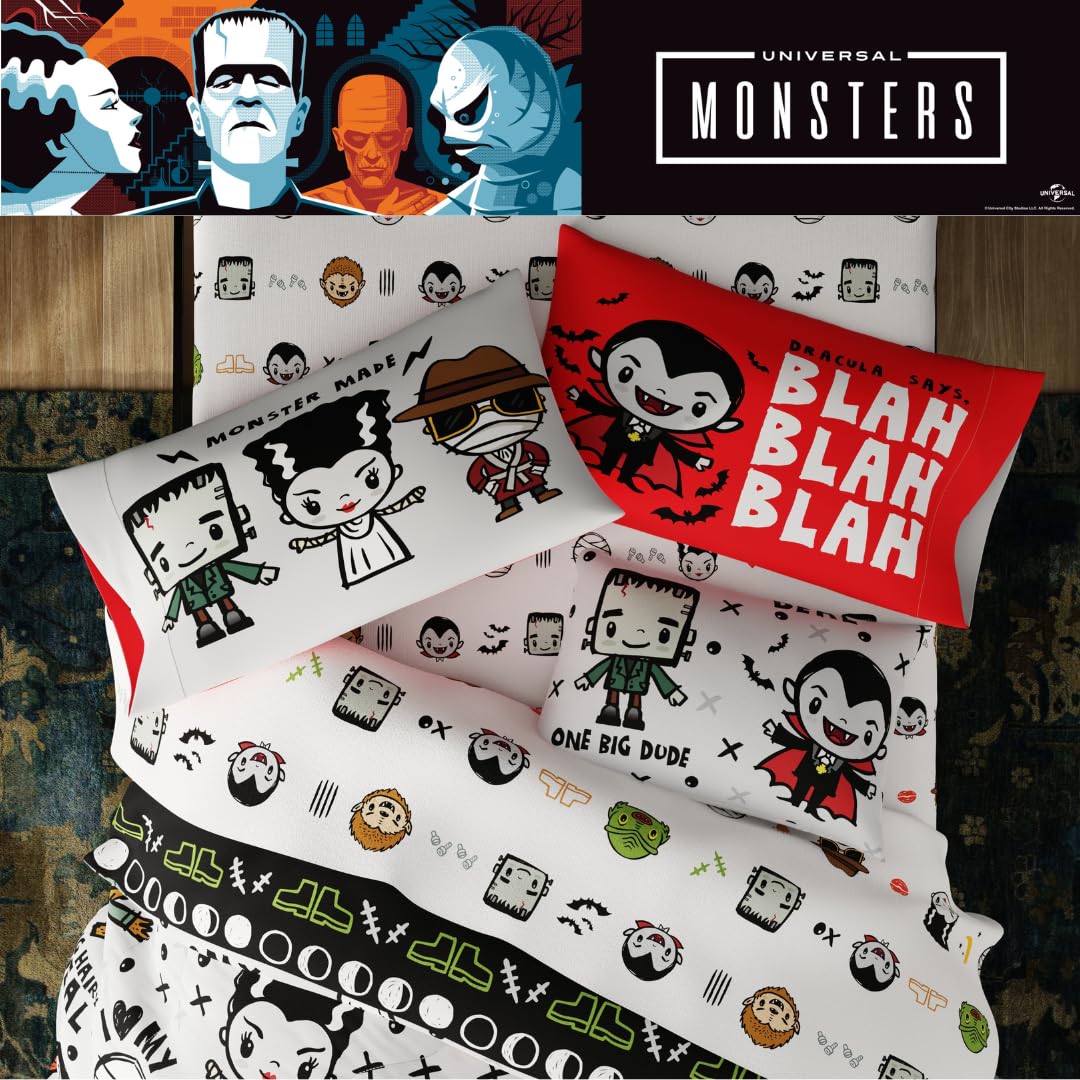 Franco Universal Little Monsters Halloween Twin Bedding Set, 5 Piece