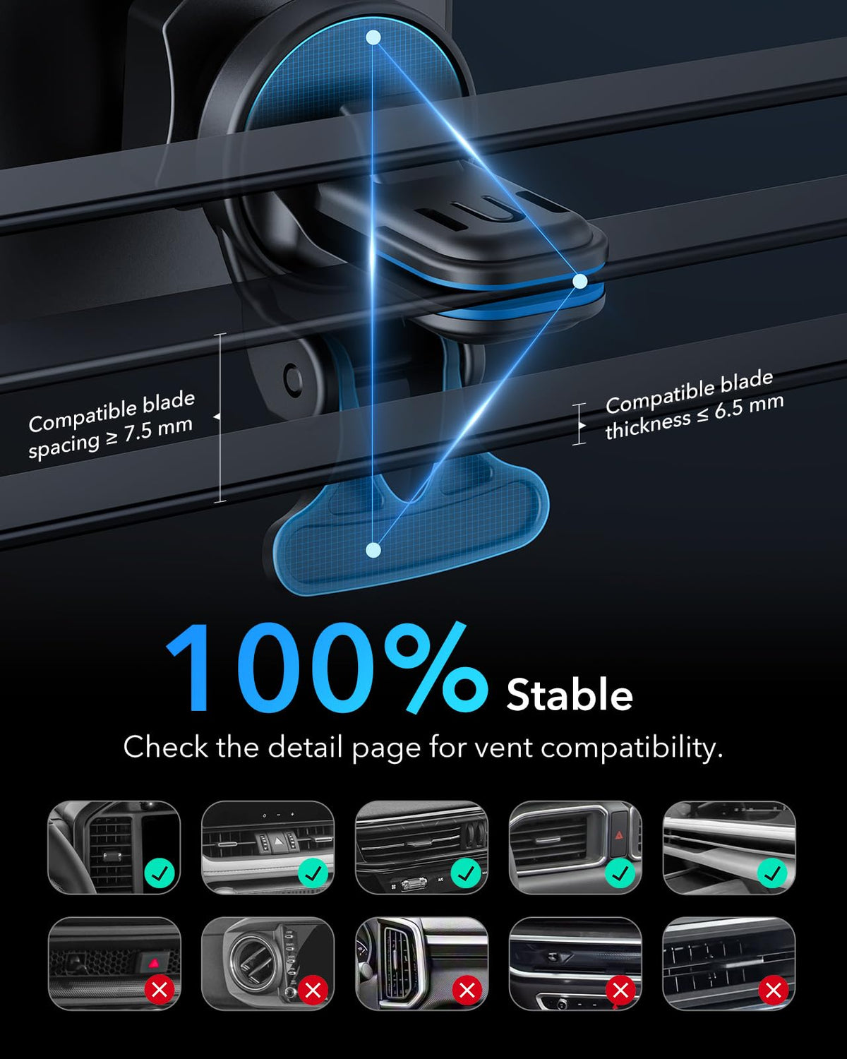 ESR 15W MagSafe Car Mount Charger, Air Vent and Dashboard