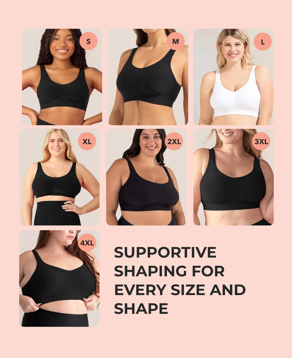 Shapermint Wireless Bralette for Women, Seamless, White
