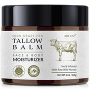 Beef Tallow and Honey Balm with Raw Honey and Olive Oil, Unscented