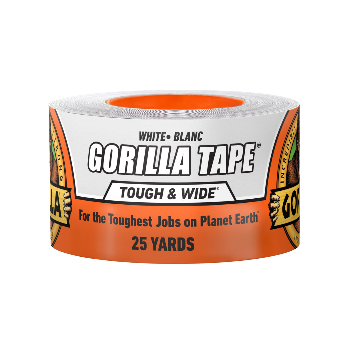 Gorilla Tough and Wide Utility Tape, 2.8 in x 25 yd, White
