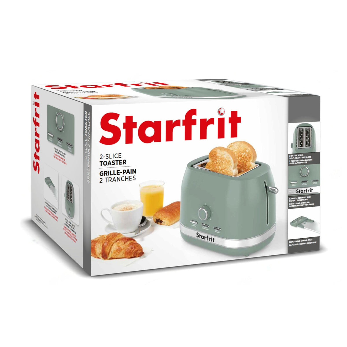 Starfrit 2-Slice Toaster, 850 W, Sage