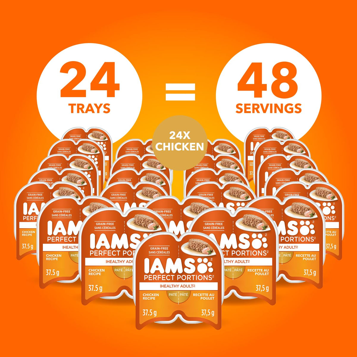 IAMS Perfect Portions Adult Wet Cat Food, Chicken, 75 g, 24 Pack