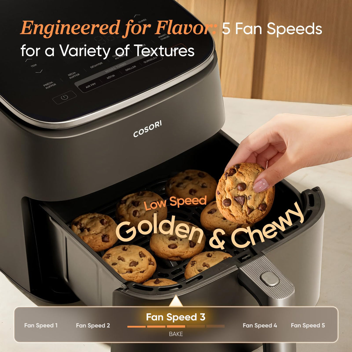 Cosori TurboBlaze 9-in-1 Air Fryer, 6 Qt, Dark Grey