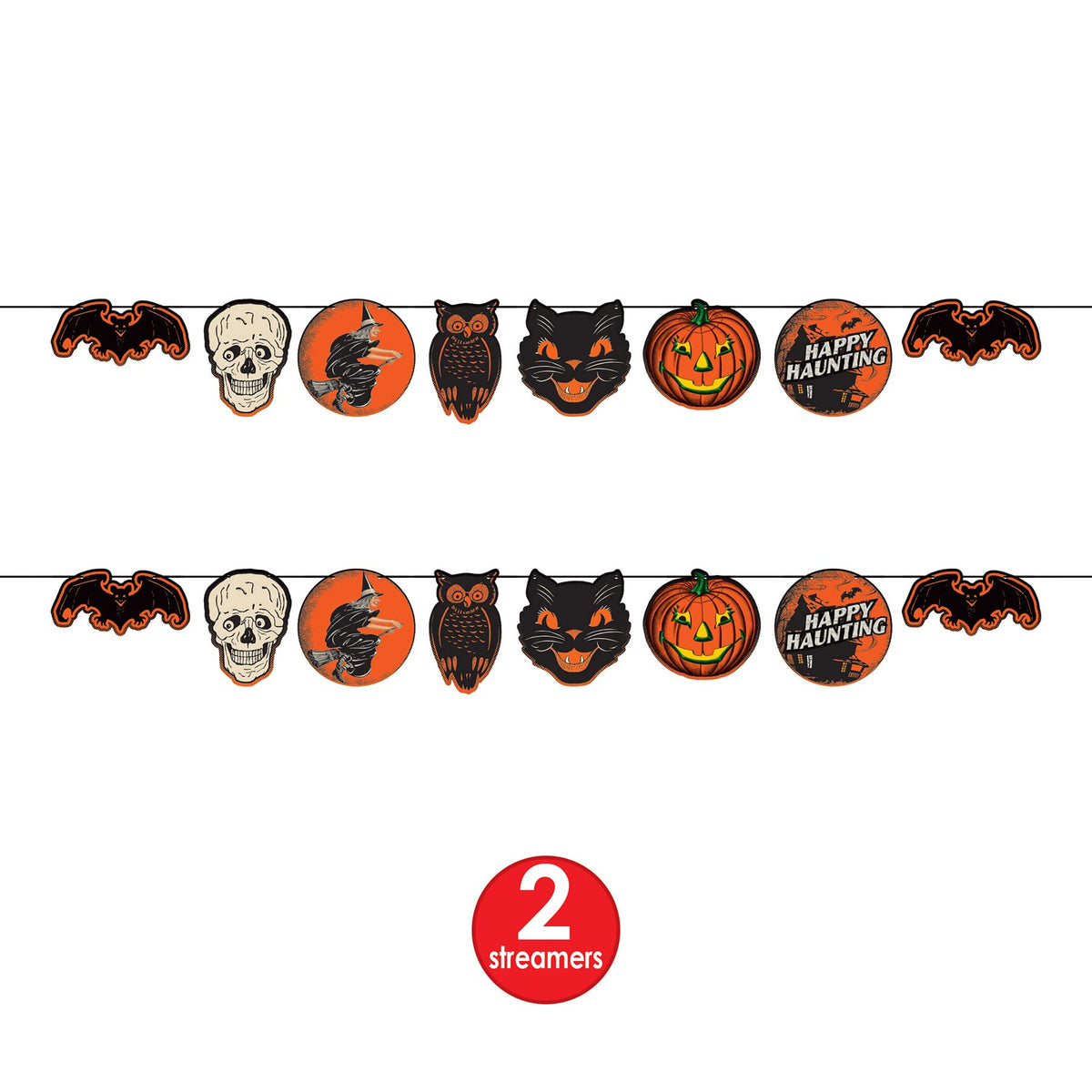 Beistle Retro Vintage Halloween Banners, 2 Piece, 8 In x 6 Ft