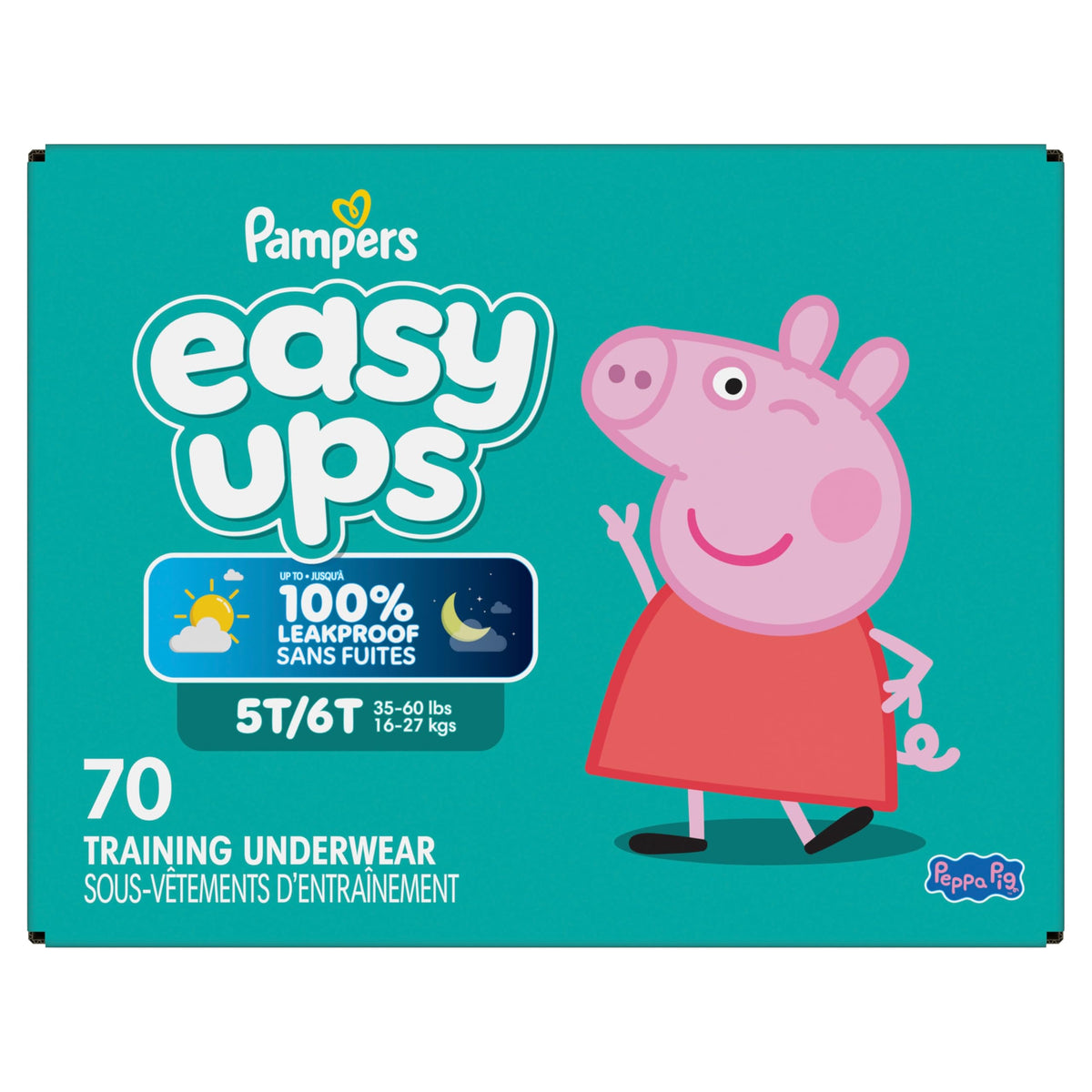 Pampers Easy Ups Girls & Boys Training Pants, Size 7 (5T6T), 70 Count