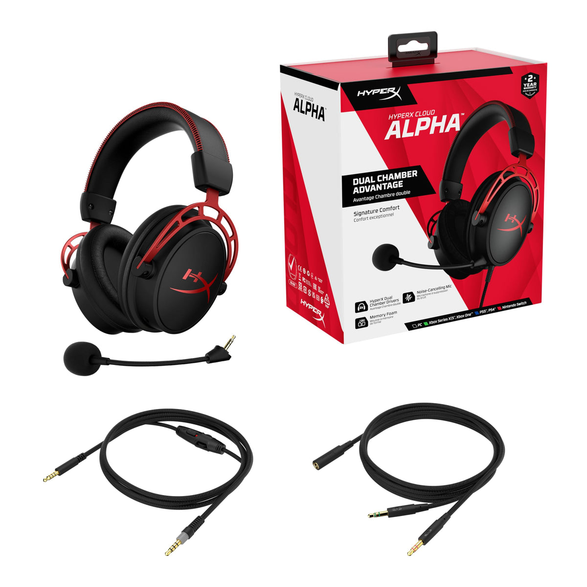 HyperX Cloud Alpha Gaming Headset, Red