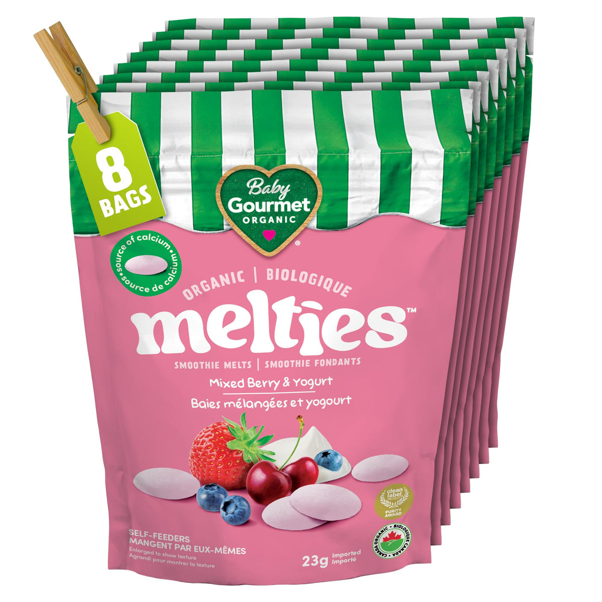 Baby Gourmet Mushies Banana Berry with Greek Yogurt, 23 g, 8 Pack