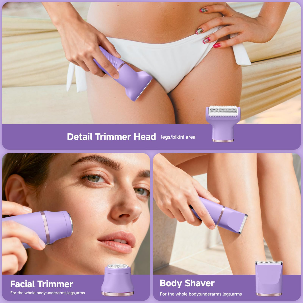 Tiovara Cordless Electric Bikini Trimmer for Women, IPX7 Waterproof