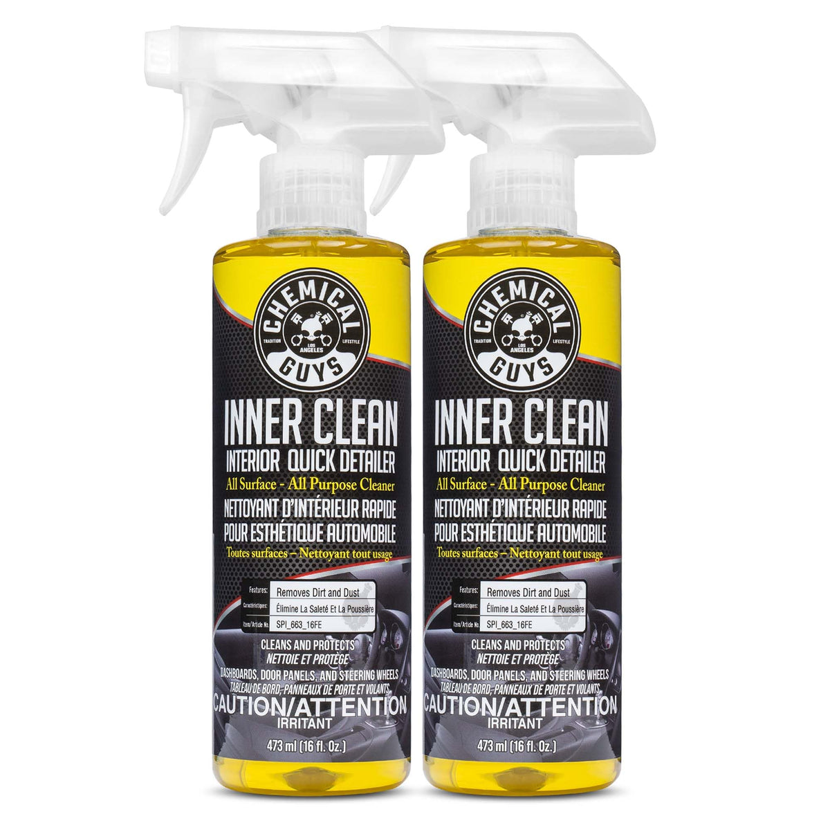 Chemical Guys InnerClean Interior Quick Detailer, 473ml, 2 Pack
