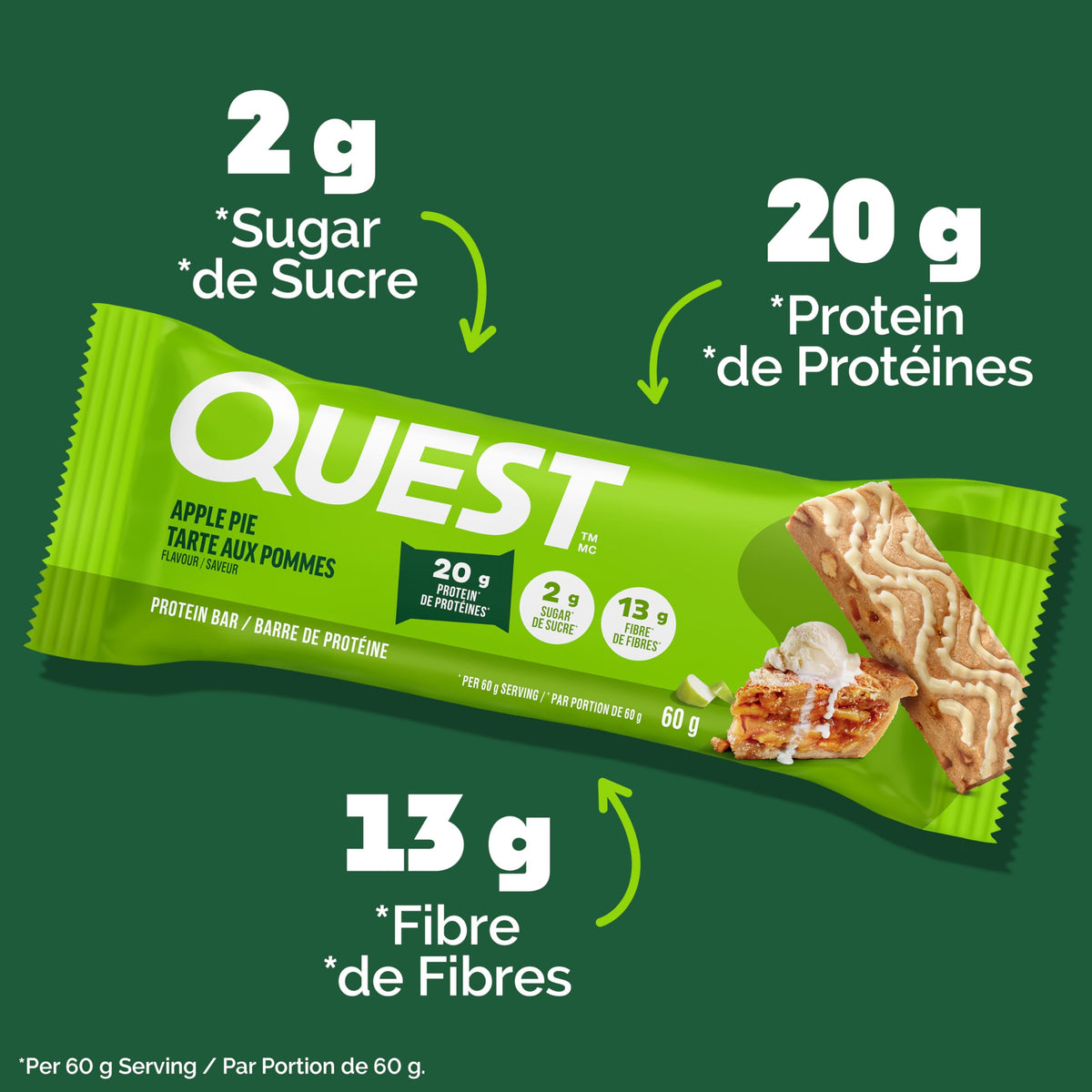 Quest Nutrition Protein Bar, Apple Pie, 12 Count