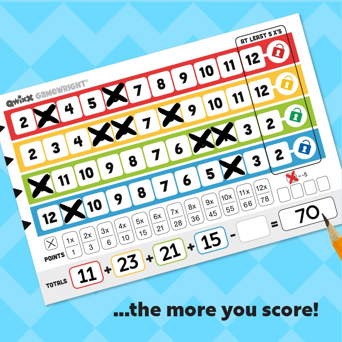 Gamewright Qwixx Fast Family Dice Game, Multi-Colored