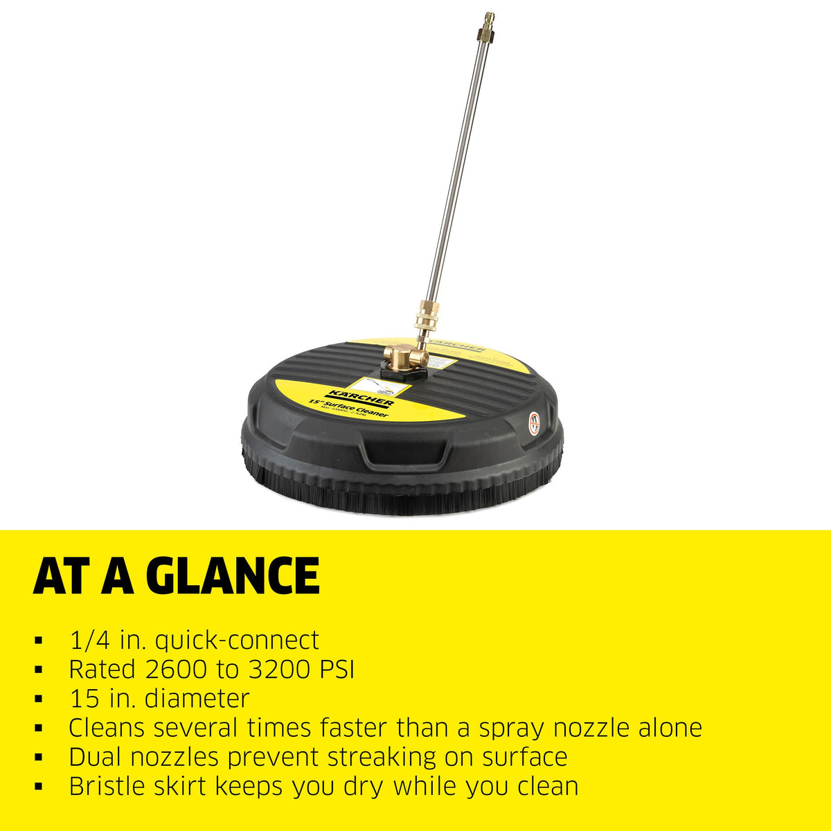 Karcher Universal 15" Pressure Washer Surface Cleaner, 1/4" Connect