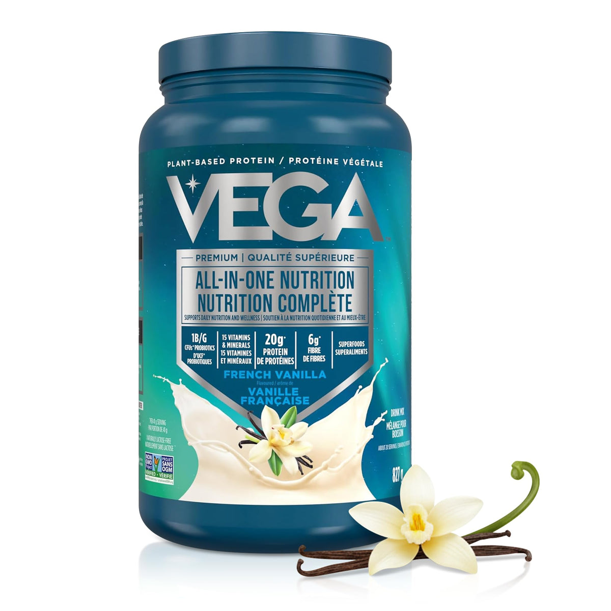 Vega Premium All-in-One Protein Powder, Vanilla, 827 g