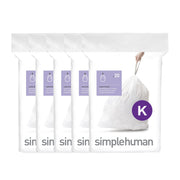 Simplehuman Code K Custom Fit Liners, 100 Count, 35-45L, White