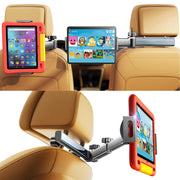 LISEN 3 in 1 Car Headrest Tablet Holder, 4.7-11 in, Black
