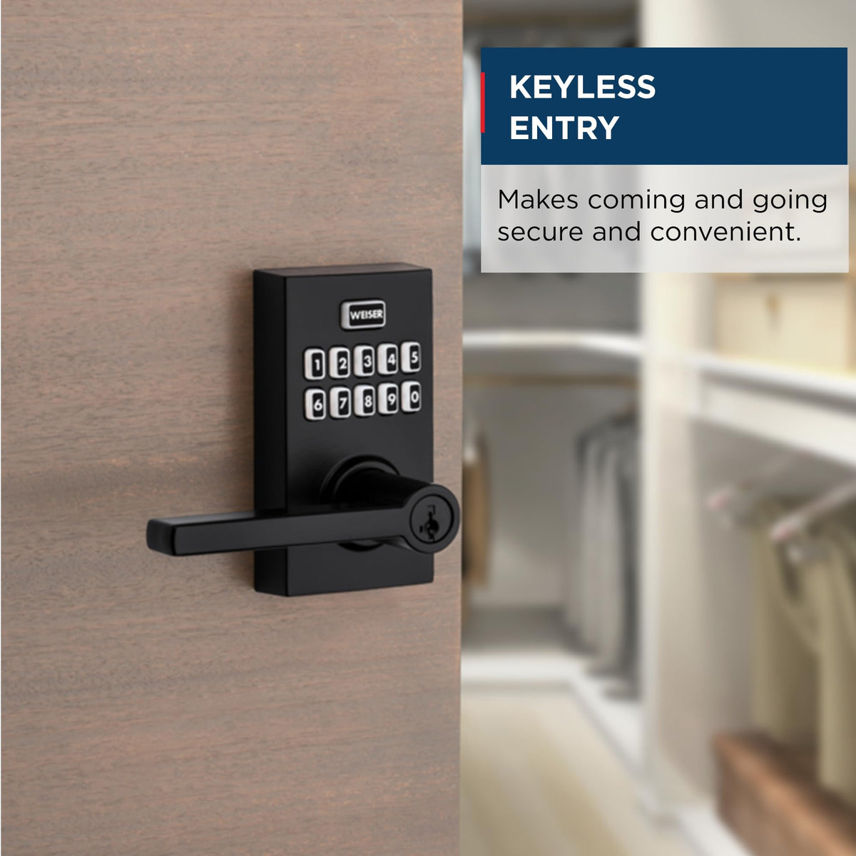 Weiser Smartcode 10 Keyless Entry Door Lock With Handle, Matte Black