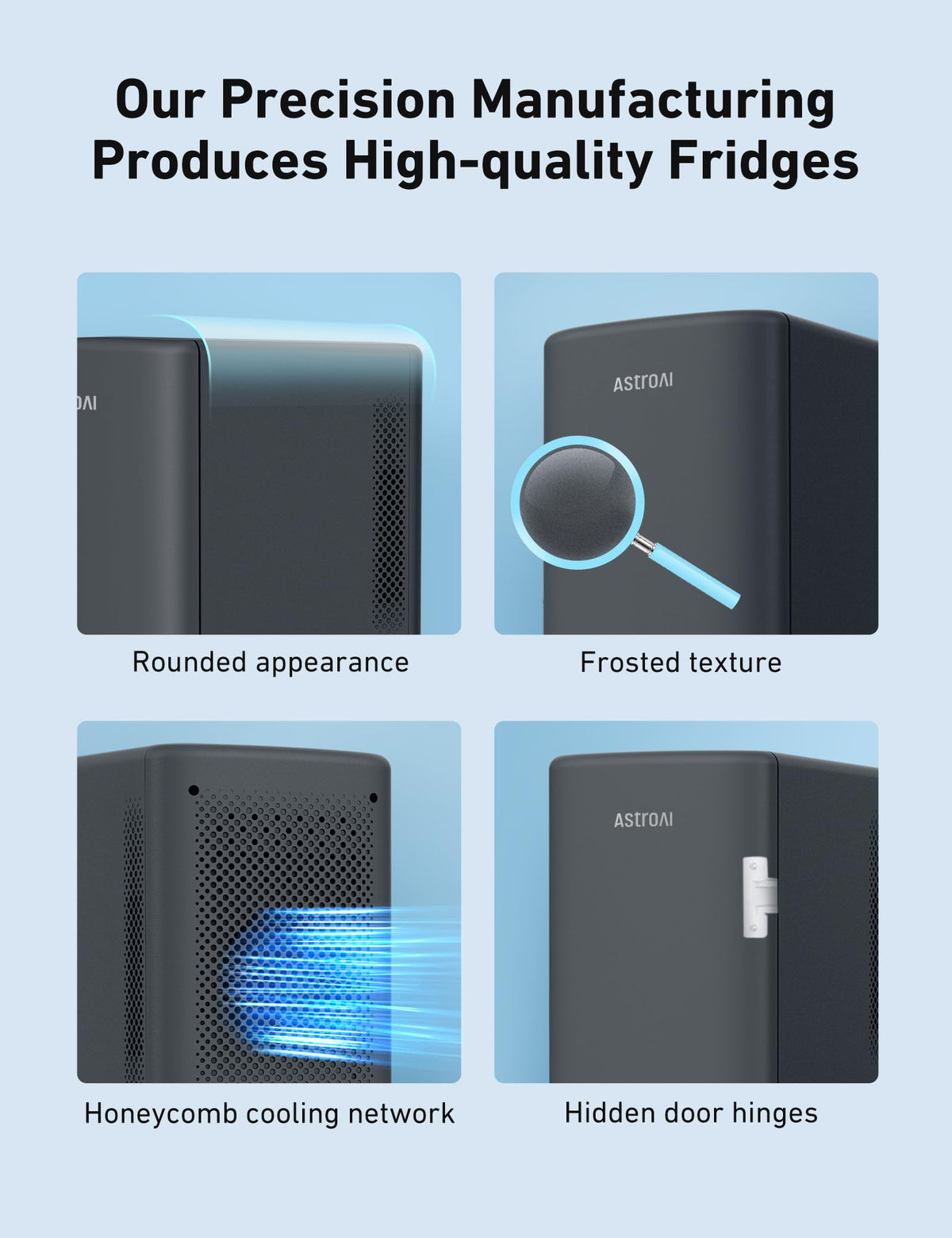 AstroAI Mini Fridge 2.0, 6 L, Dark Grey