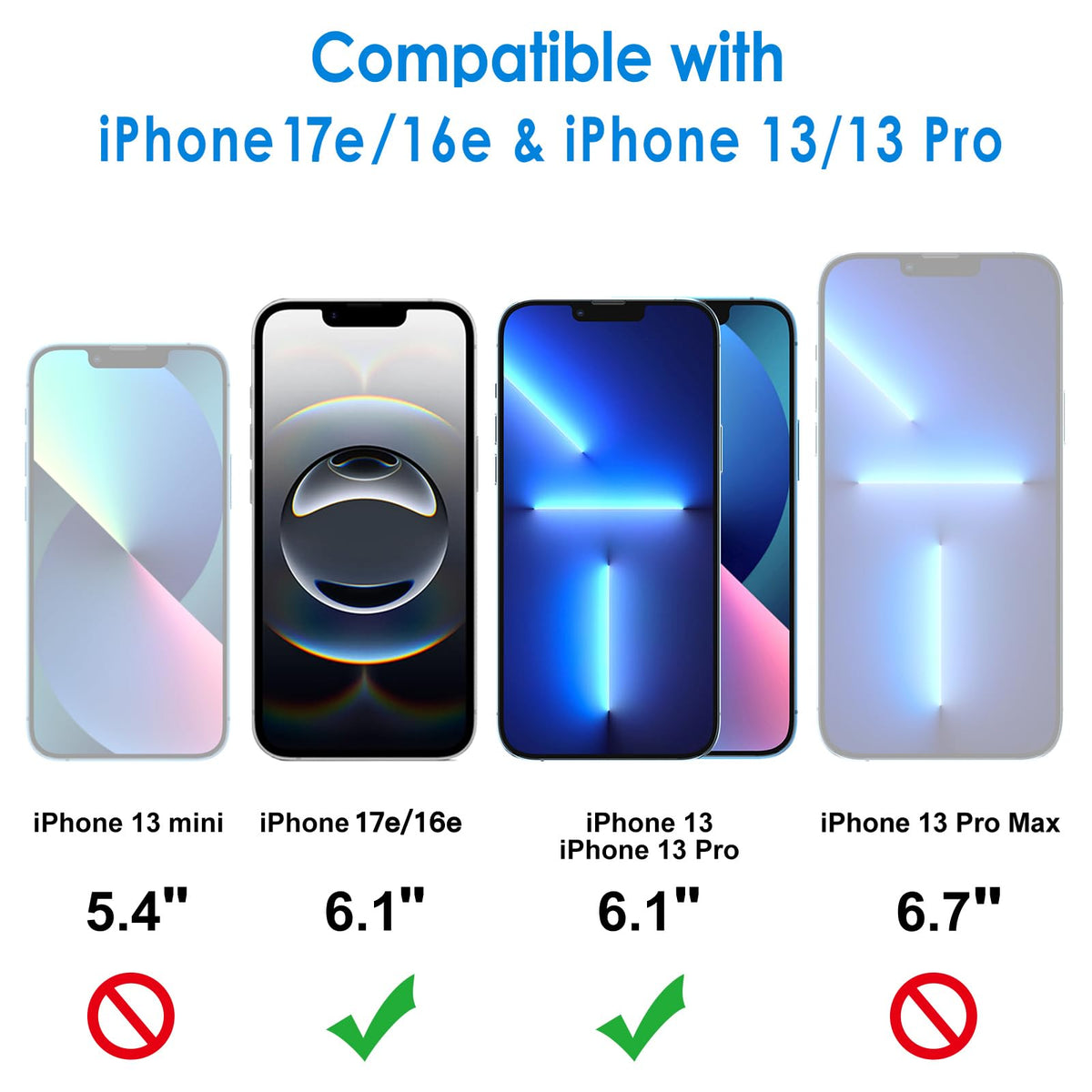 JETech Privacy Screen Protector for iPhone 16e/13, 6.1 in, 2 Pack