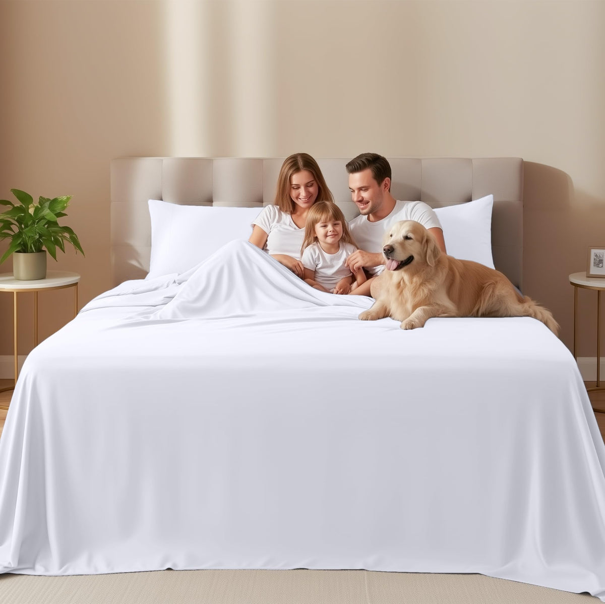 Utopia Bedding Brushed Microfibre Sheet Set, Queen, White