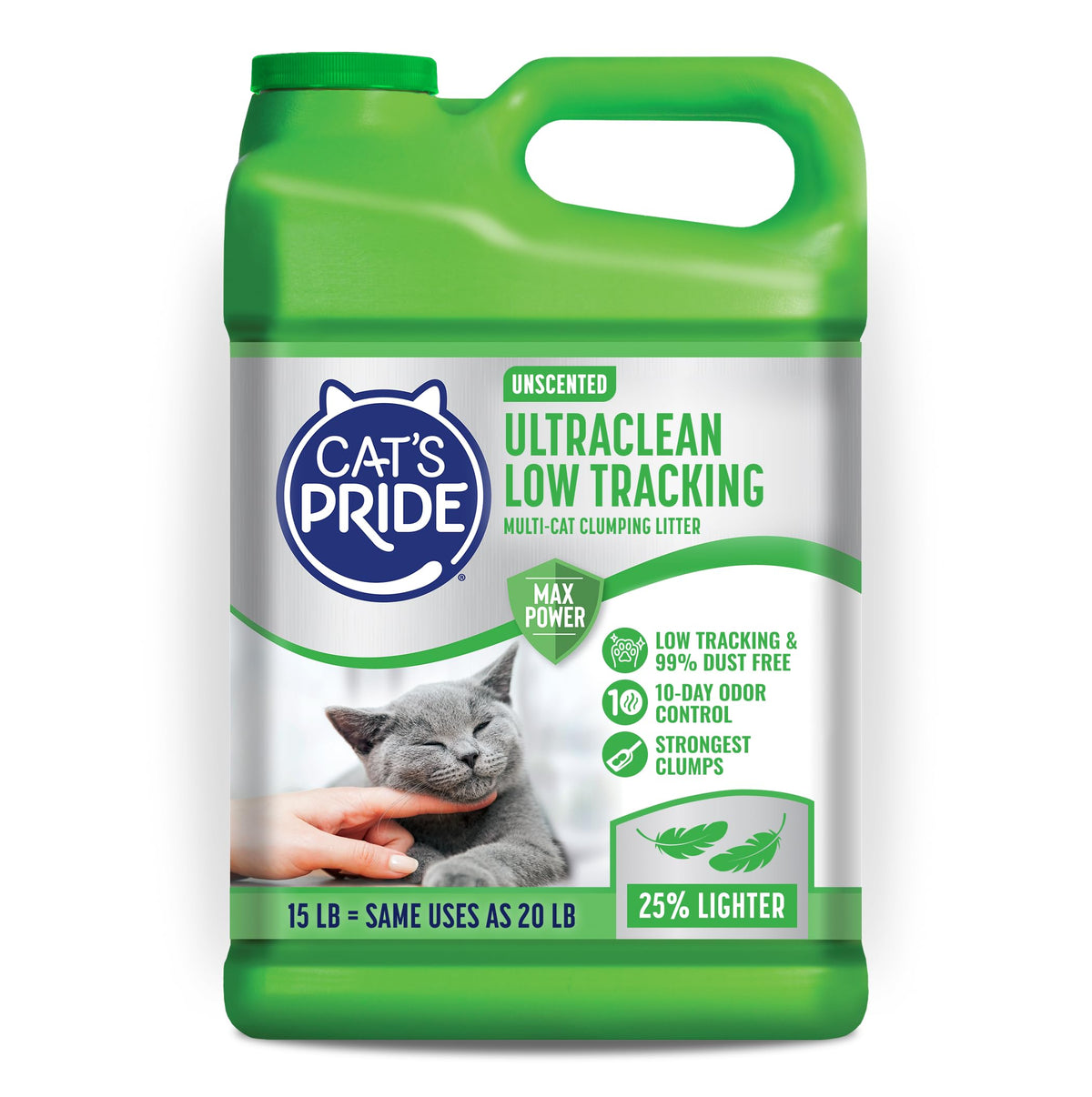 Cat's Pride Max Power UltraClean Clumping Litter, Unscented, 15 Pounds