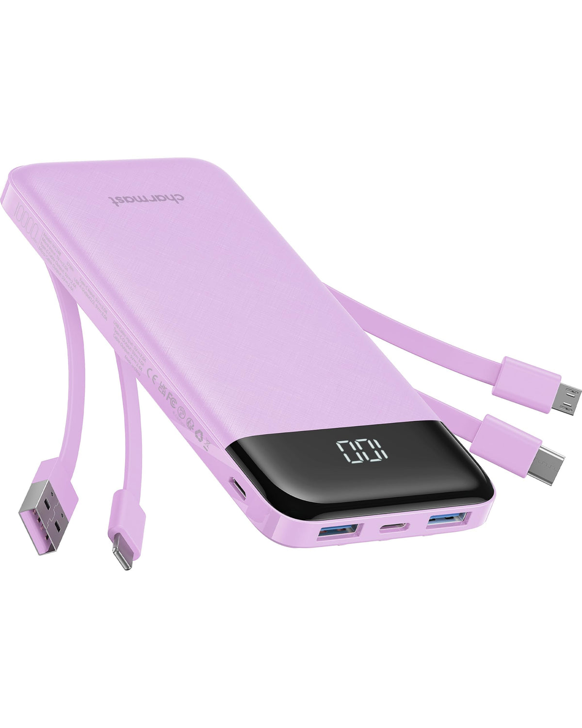 Charmast Slim Portable Charger, 10000mAh, Purple