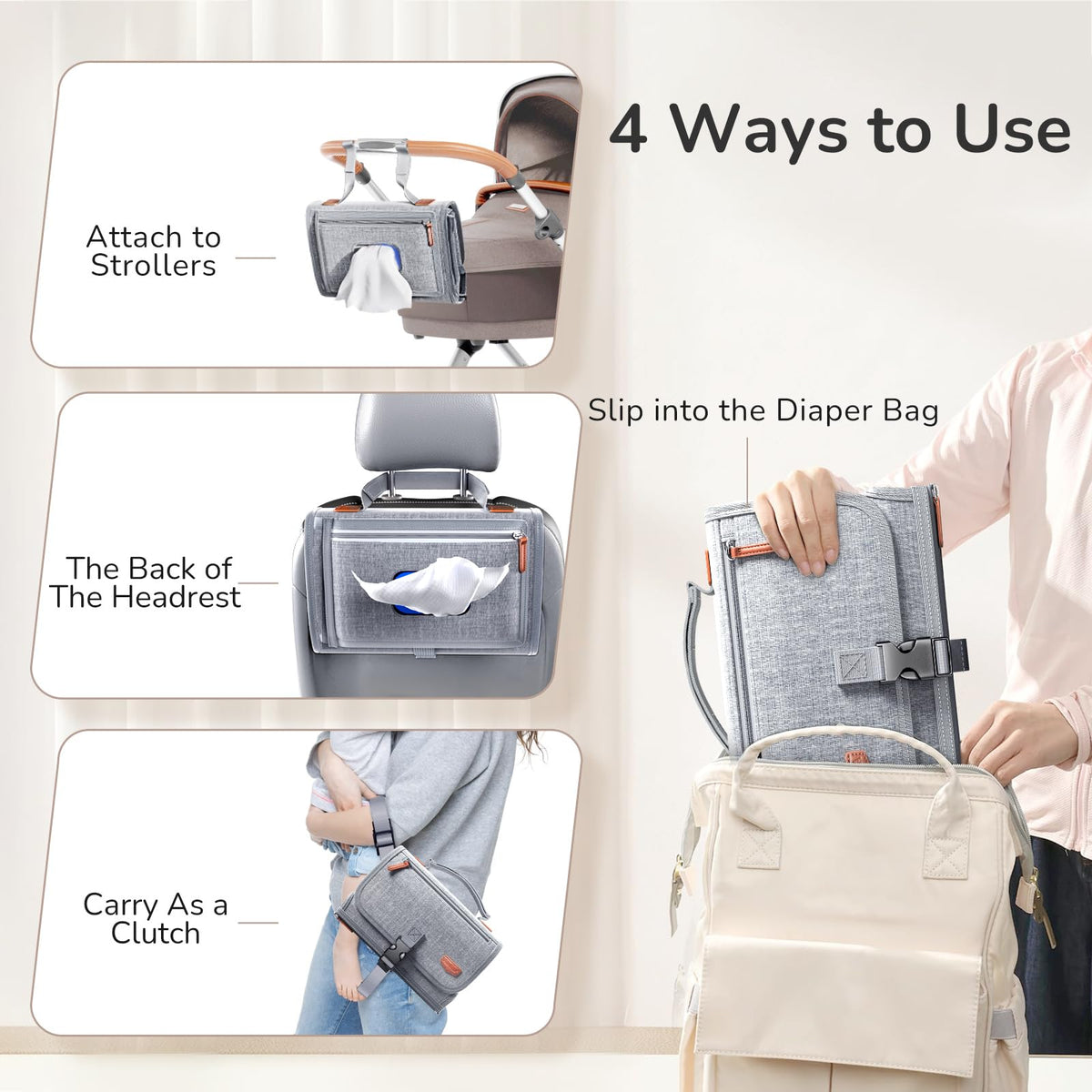 Portable Detachable Baby Diaper Changing Pad