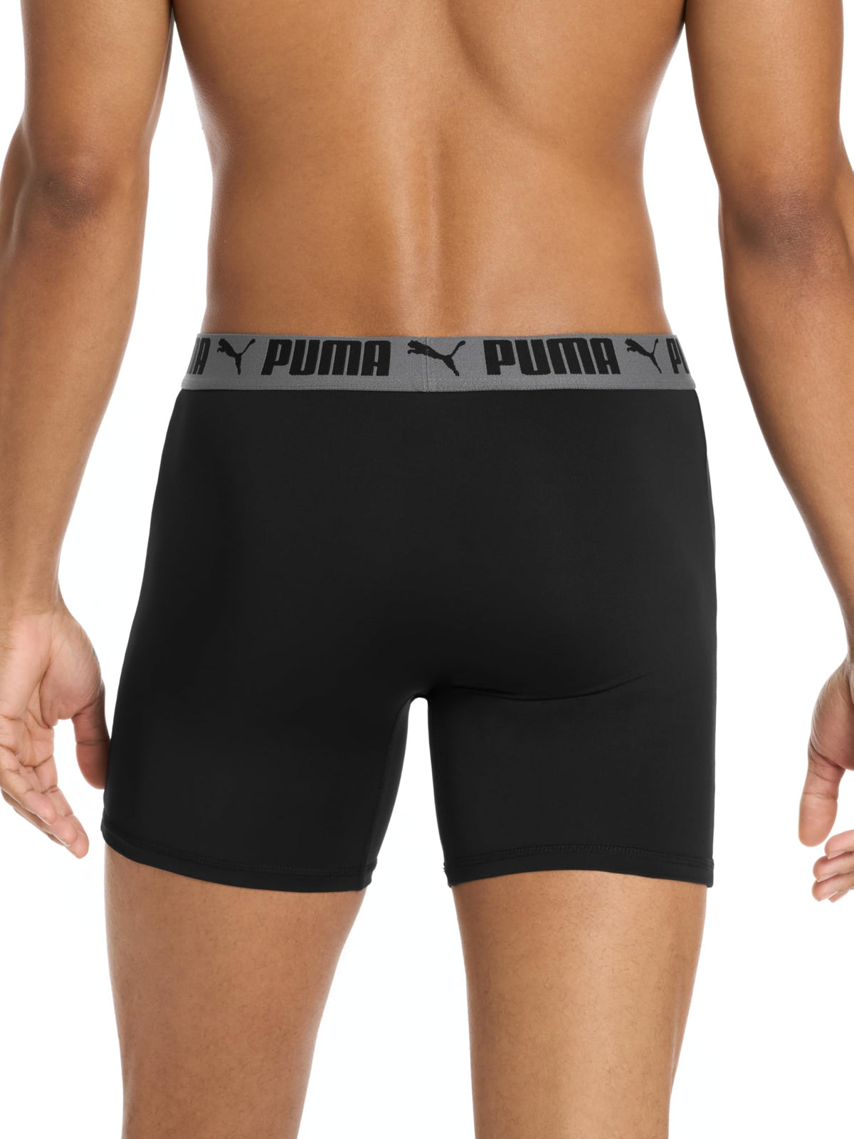 Puma Men's 4 Pack Active Stretch Boxer Briefs, Black, Large